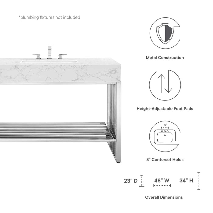 48-Inch Ethel Bathroom Vanity – Contemporary Wood Design with Storage Shelf