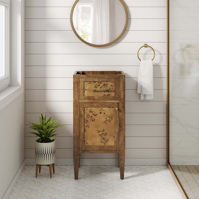 18-Inch Amare Vanity Cabinet by Modway – Space-Saving Wood Bathroom Cabinet Without Sink
