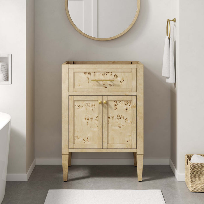 24-Inch Nazari Vanity Cabinet – Solid Wood Bathroom Base for Vessel Sink