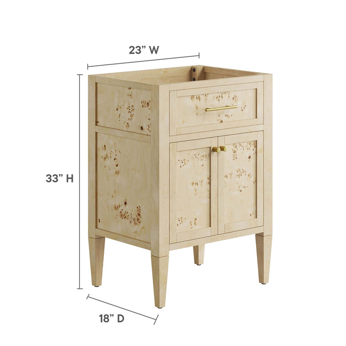 24-Inch Nazari Vanity Cabinet – Solid Wood Bathroom Base for Vessel Sink
