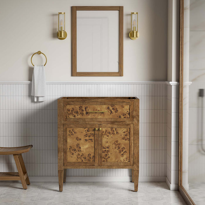 30-Inch Santin Vanity Cabinet – Solid Wood Freestanding Bathroom Base (No Sink Included)