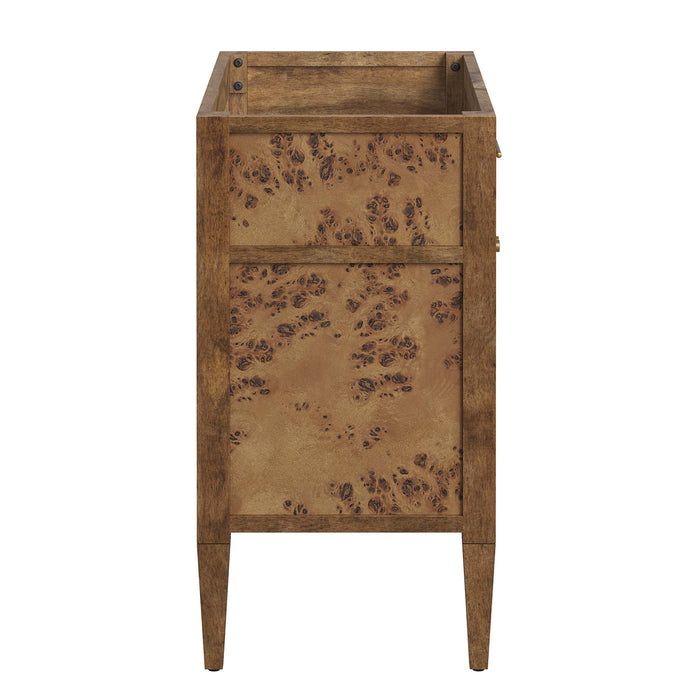 36-Inch Jewel Vanity Cabinet – Solid Wood Frame for Vessel Sink with Open Storage