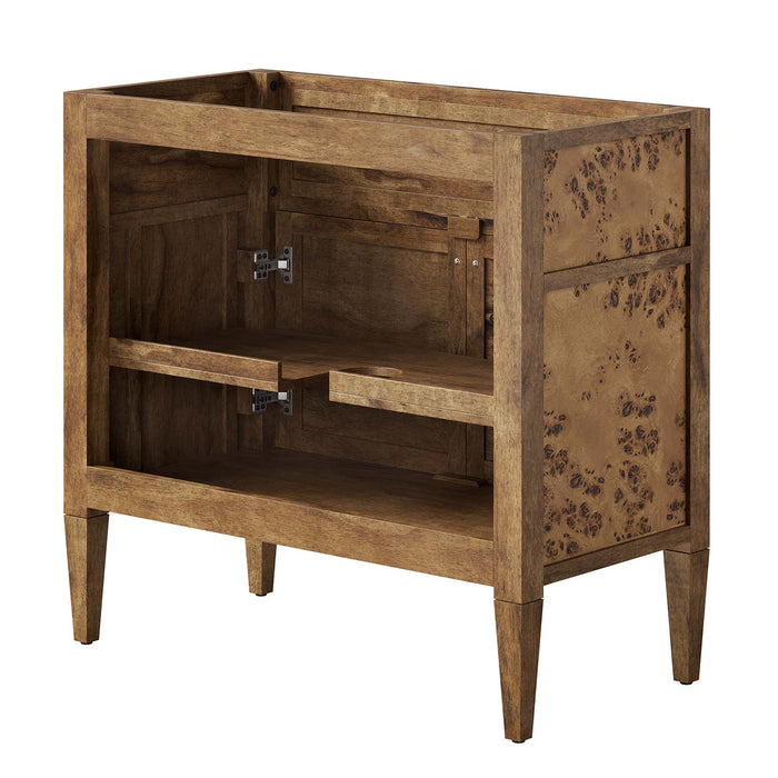 36-Inch Jewel Vanity Cabinet – Solid Wood Frame for Vessel Sink with Open Storage