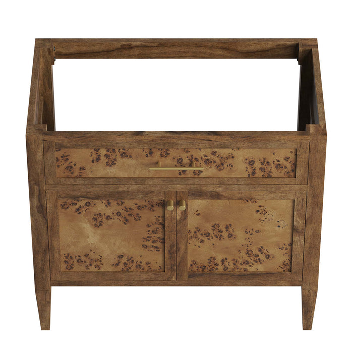 36-Inch Jewel Vanity Cabinet – Solid Wood Frame for Vessel Sink with Open Storage