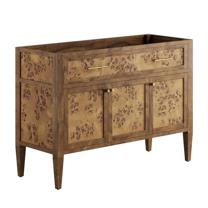 48-Inch Ananas Bathroom Vanity – Freestanding Wood Cabinet with Dual Sinks and Open Storage
