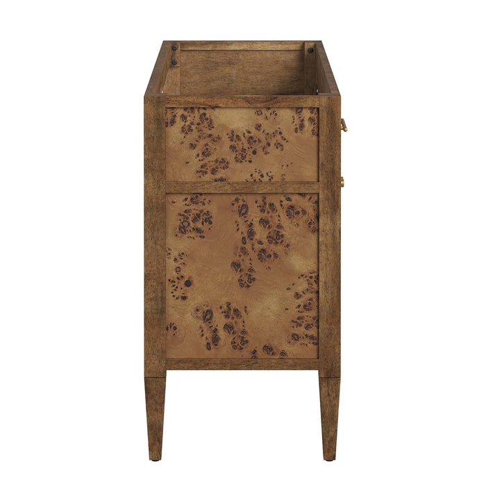 48-Inch Ananas Bathroom Vanity – Freestanding Wood Cabinet with Dual Sinks and Open Storage