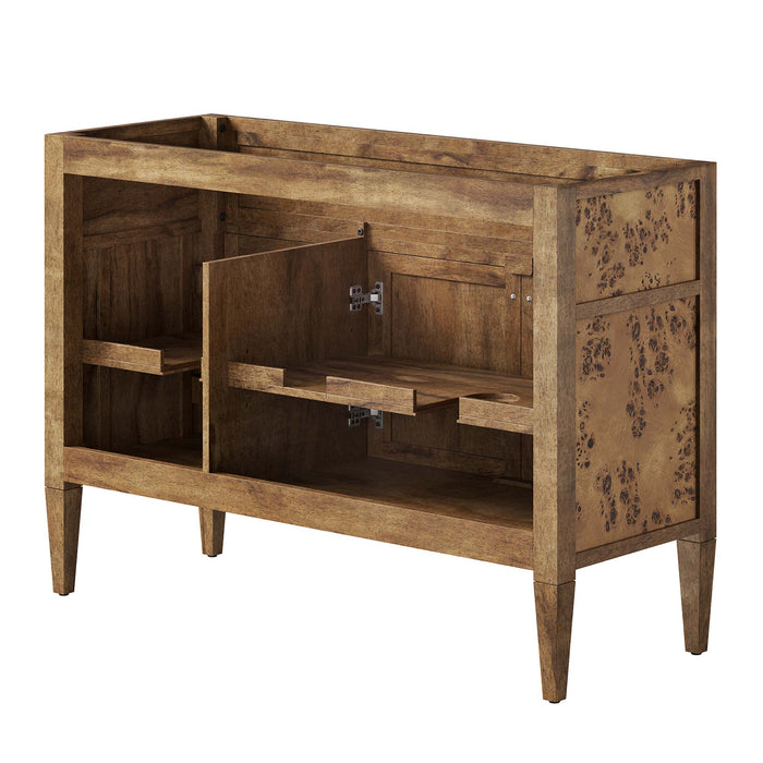 48-Inch Ananas Bathroom Vanity – Freestanding Wood Cabinet with Dual Sinks and Open Storage