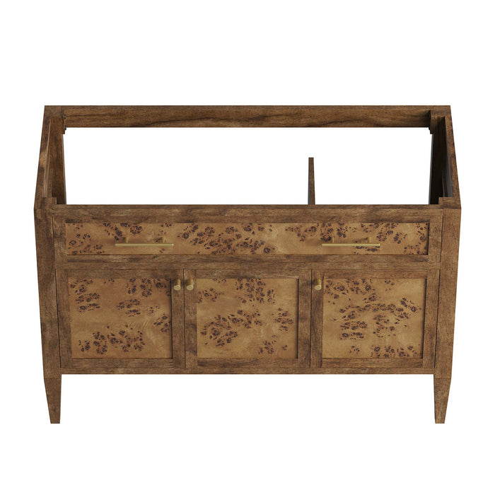 48-Inch Ananas Bathroom Vanity – Freestanding Wood Cabinet with Dual Sinks and Open Storage