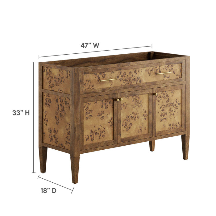 48-Inch Ananas Bathroom Vanity – Freestanding Wood Cabinet with Dual Sinks and Open Storage