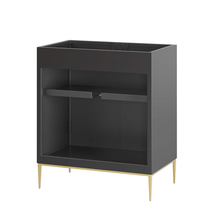 30-Inch Single Vanity Cabinet – Compact Wood Bathroom Base, No Sink Included