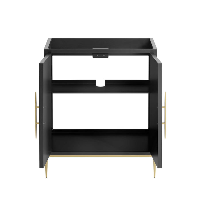 30-Inch Single Vanity Cabinet – Compact Wood Bathroom Base, No Sink Included