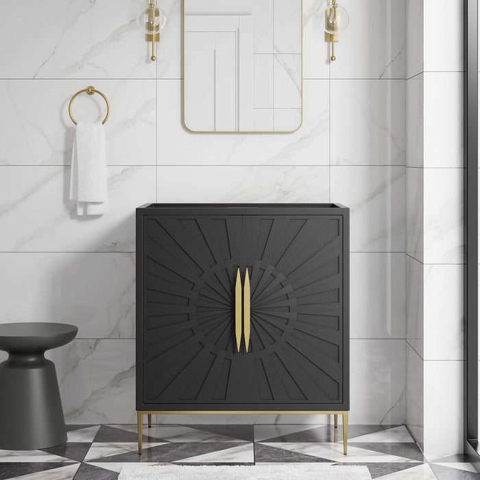 30-Inch Single Vanity Cabinet – Compact Wood Bathroom Base, No Sink Included