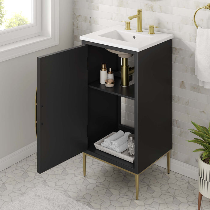18-Inch Bunky Bathroom Vanity by Modway – Sleek Wood Frame with Integrated Countertop Sink