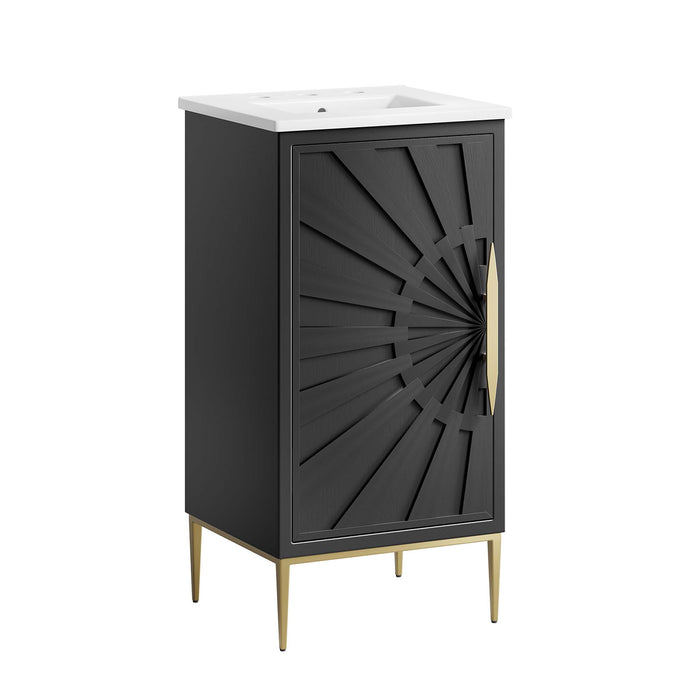 18-Inch Bunky Bathroom Vanity by Modway – Sleek Wood Frame with Integrated Countertop Sink