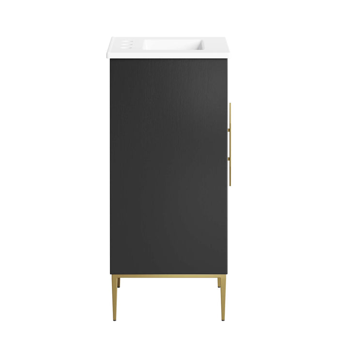 18-Inch Bunky Bathroom Vanity by Modway – Sleek Wood Frame with Integrated Countertop Sink
