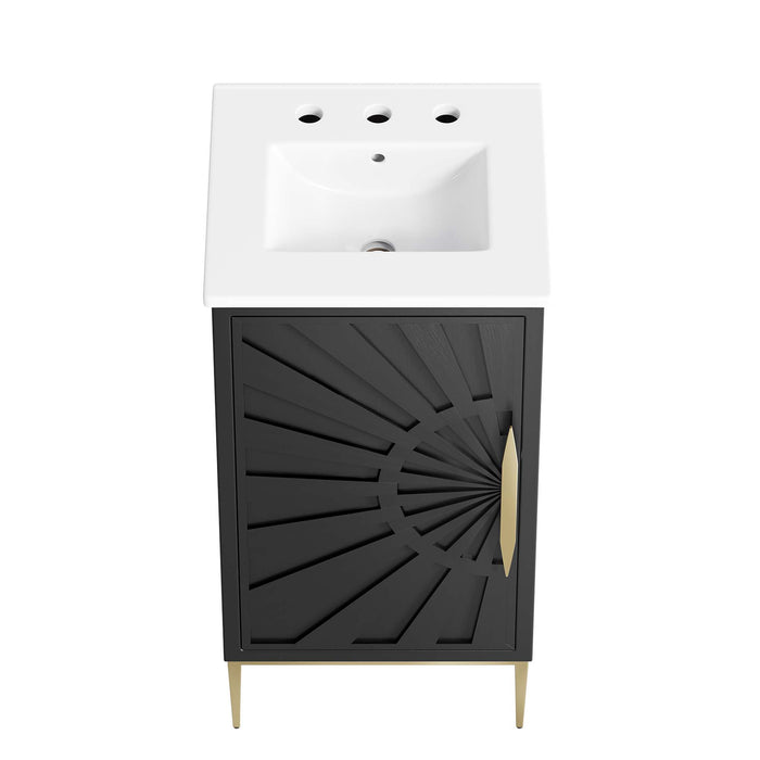 18-Inch Bunky Bathroom Vanity by Modway – Sleek Wood Frame with Integrated Countertop Sink