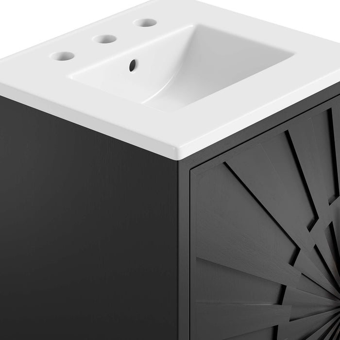 18-Inch Bunky Bathroom Vanity by Modway – Sleek Wood Frame with Integrated Countertop Sink