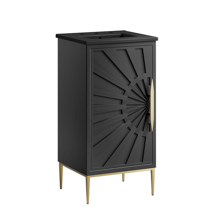 18-Inch Clear Modern Bathroom Vanity by Modway – Small Space Wood Cabinet with Sink
