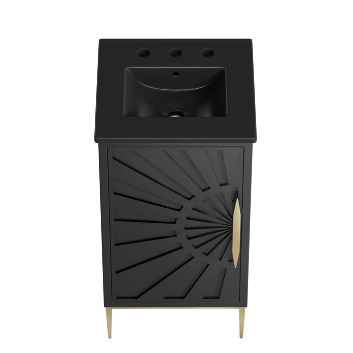 18-Inch Clear Modern Bathroom Vanity by Modway – Small Space Wood Cabinet with Sink