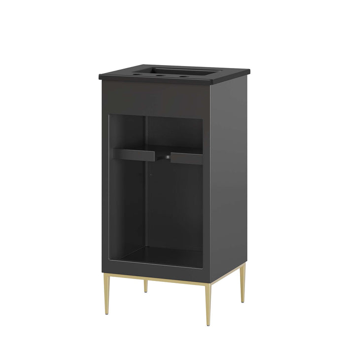 18-Inch Clear Modern Bathroom Vanity by Modway – Small Space Wood Cabinet with Sink