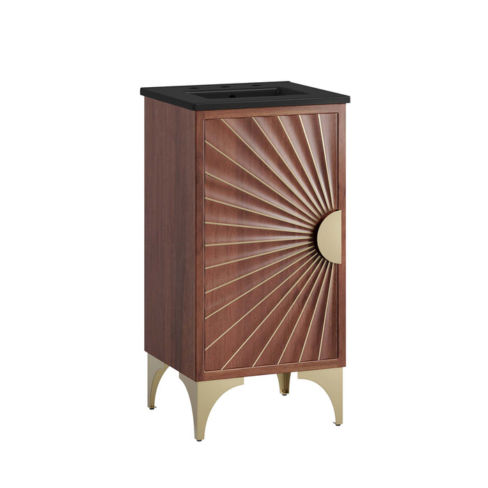 18-Inch Belvedere Vanity – Freestanding Wood Bathroom Cabinet with White Resin Basin