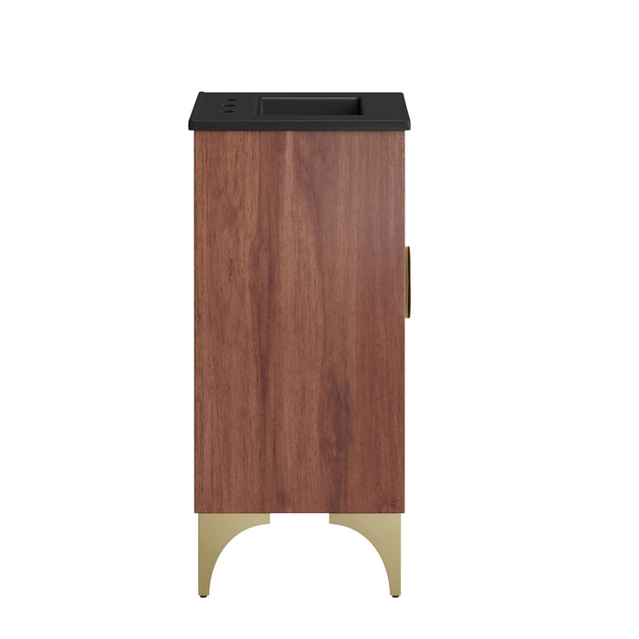 18-Inch Belvedere Vanity – Freestanding Wood Bathroom Cabinet with White Resin Basin