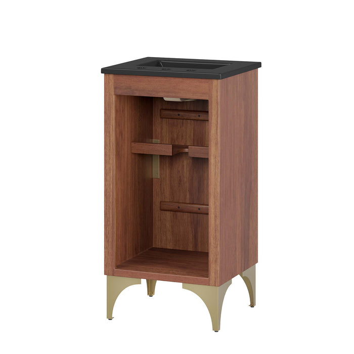18-Inch Belvedere Vanity – Freestanding Wood Bathroom Cabinet with White Resin Basin
