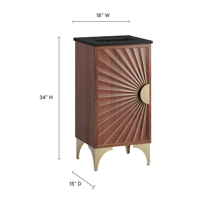 18-Inch Belvedere Vanity – Freestanding Wood Bathroom Cabinet with White Resin Basin