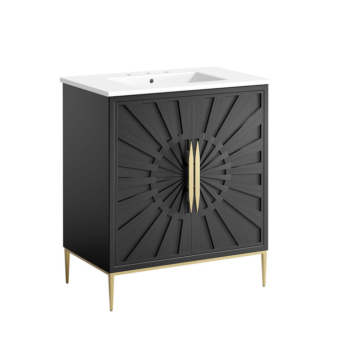 30-Inch Garson Freestanding Bathroom Vanity – Compact Modern Wood Cabinet with Integrated Sink