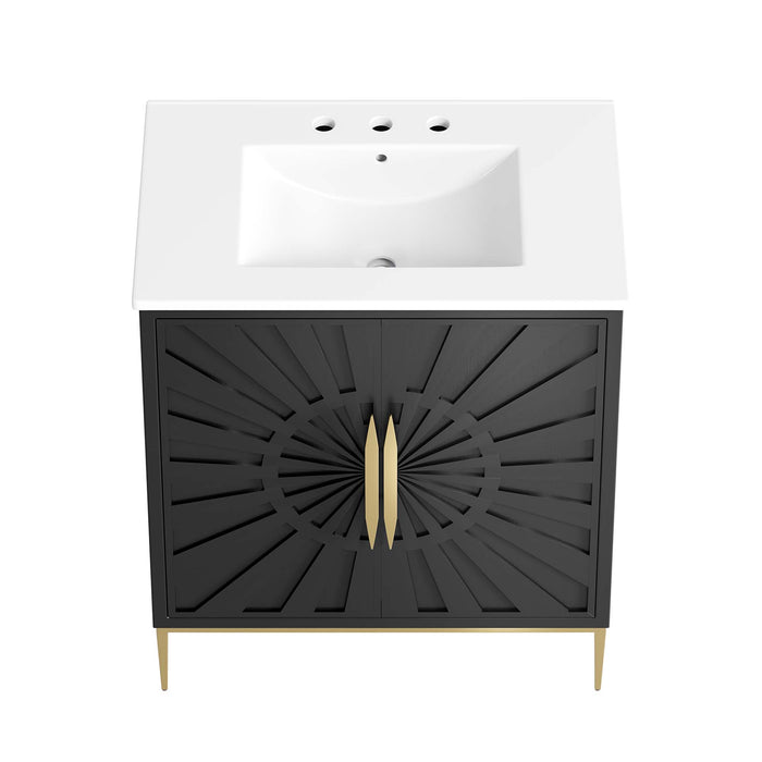 30-Inch Garson Freestanding Bathroom Vanity – Compact Modern Wood Cabinet with Integrated Sink