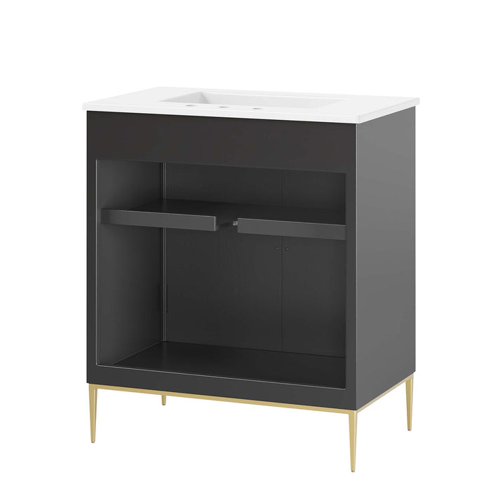 30-Inch Garson Freestanding Bathroom Vanity – Compact Modern Wood Cabinet with Integrated Sink