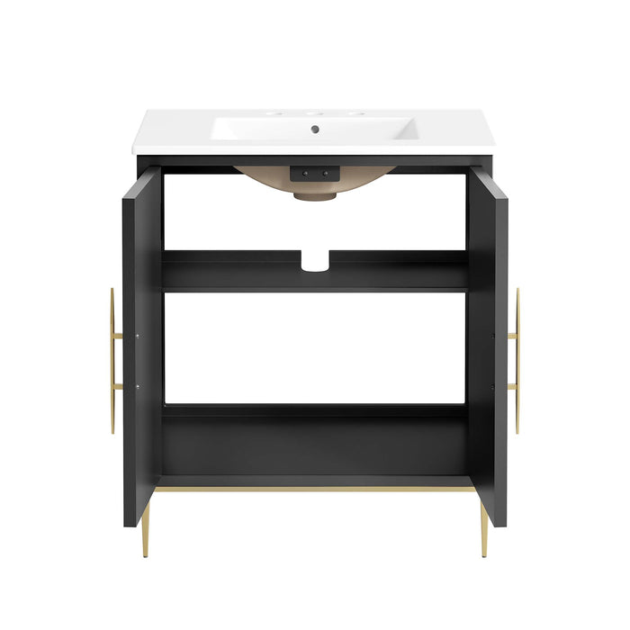 30-Inch Garson Freestanding Bathroom Vanity – Compact Modern Wood Cabinet with Integrated Sink