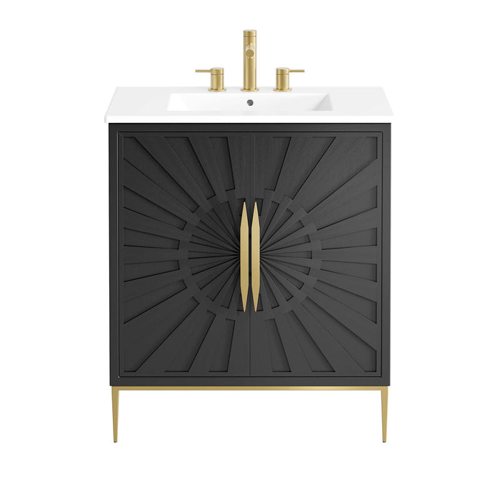 30-Inch Garson Freestanding Bathroom Vanity – Compact Modern Wood Cabinet with Integrated Sink