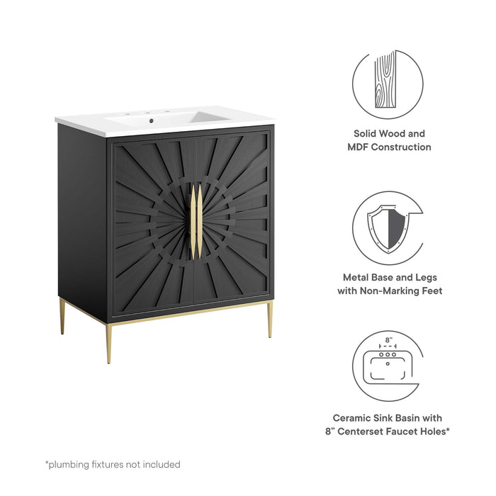 30-Inch Garson Freestanding Bathroom Vanity – Compact Modern Wood Cabinet with Integrated Sink