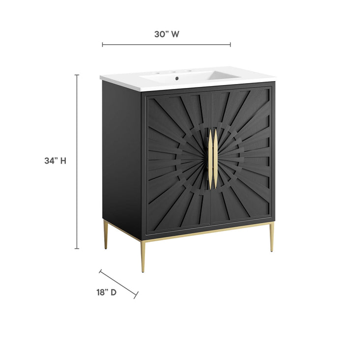 30-Inch Garson Freestanding Bathroom Vanity – Compact Modern Wood Cabinet with Integrated Sink
