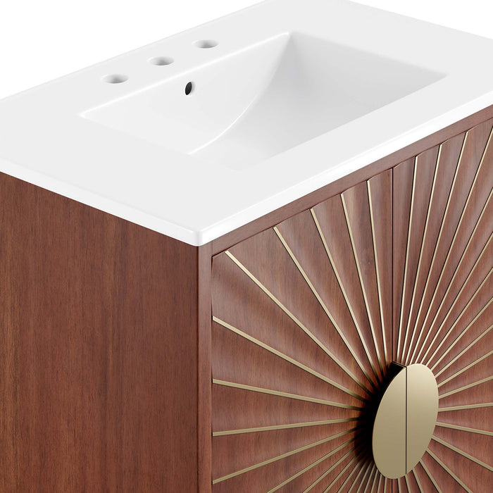 30-Inch Pecos Vanity – Sleek Wood Freestanding Bathroom Cabinet with Built-In Countertop Sink