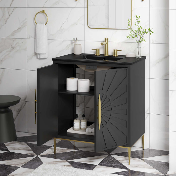 30-Inch Crispis Bathroom Vanity – Sleek Wood Frame with Sink and Soft-Close Storage