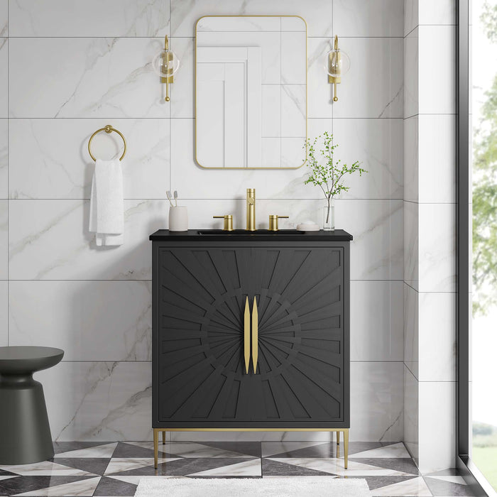 30-Inch Crispis Bathroom Vanity – Sleek Wood Frame with Sink and Soft-Close Storage