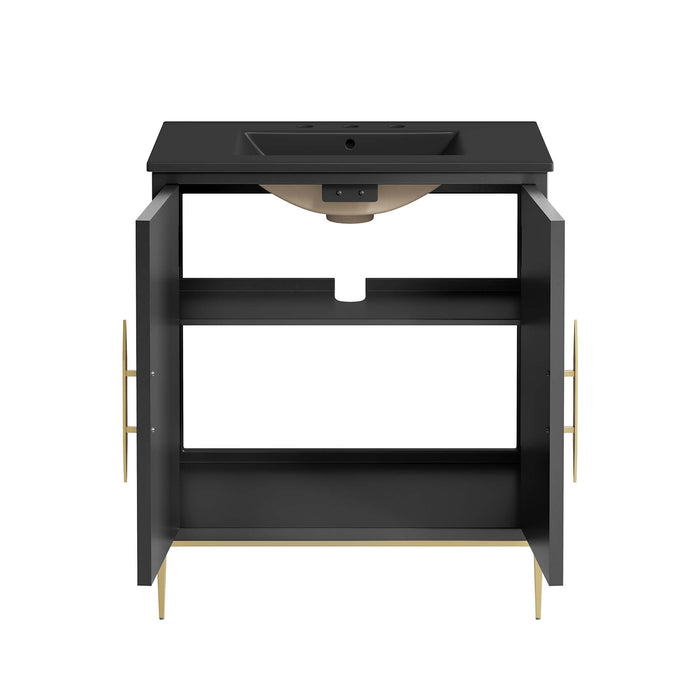 30-Inch Crispis Bathroom Vanity – Sleek Wood Frame with Sink and Soft-Close Storage