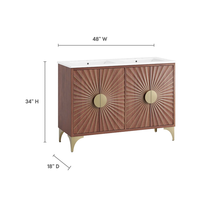 48-Inch Nevina Double Vanity – Wide Freestanding Wood Cabinet with Integrated Dual Sinks
