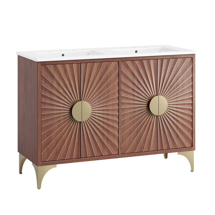 48-Inch Nevina Double Vanity – Wide Freestanding Wood Cabinet with Integrated Dual Sinks