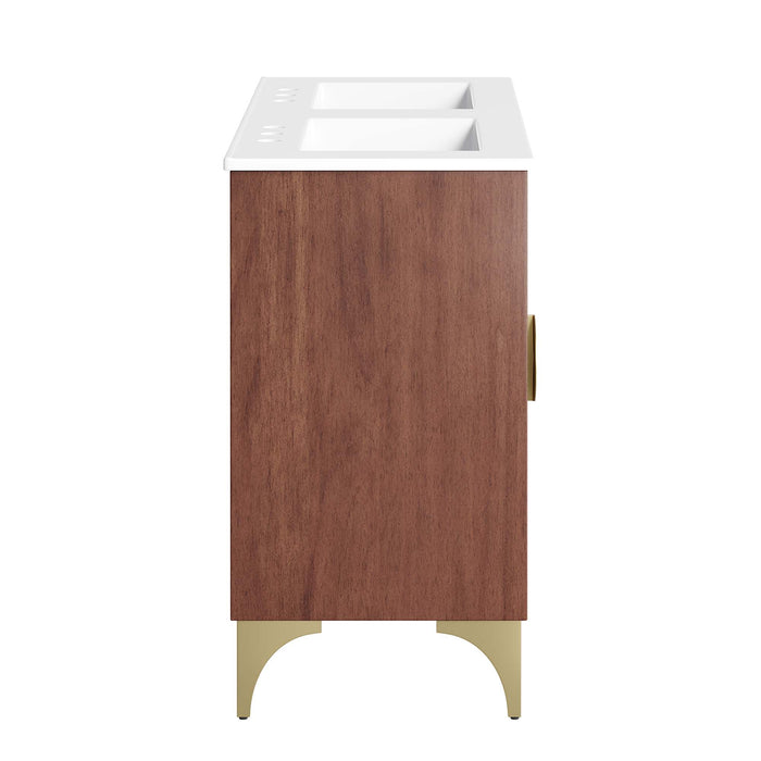 48-Inch Nevina Double Vanity – Wide Freestanding Wood Cabinet with Integrated Dual Sinks