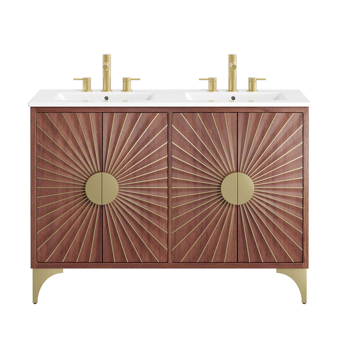 48-Inch Nevina Double Vanity – Wide Freestanding Wood Cabinet with Integrated Dual Sinks