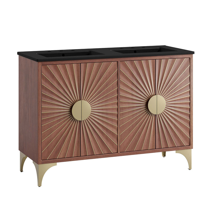 48-Inch Misae Double Sink Vanity – Wide Freestanding Wood Cabinet with Built-In Basins