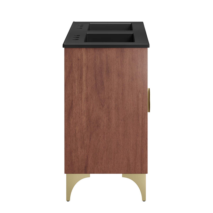 48-Inch Misae Double Sink Vanity – Wide Freestanding Wood Cabinet with Built-In Basins
