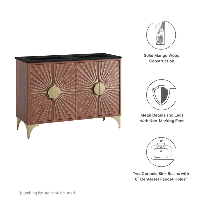 48-Inch Misae Double Sink Vanity – Wide Freestanding Wood Cabinet with Built-In Basins