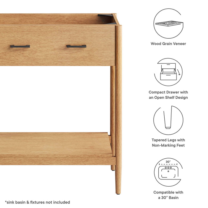 30-Inch Cardiff Wood Vanity Cabinet – Modern Style Sink Not Included
