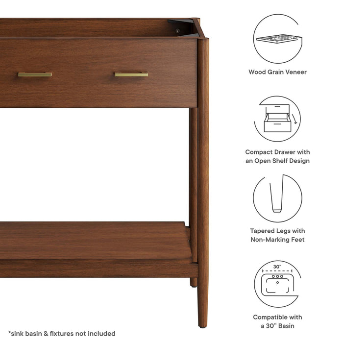 30-Inch Keswick Bathroom Cabinet – Minimalist Look with Sink Compatible