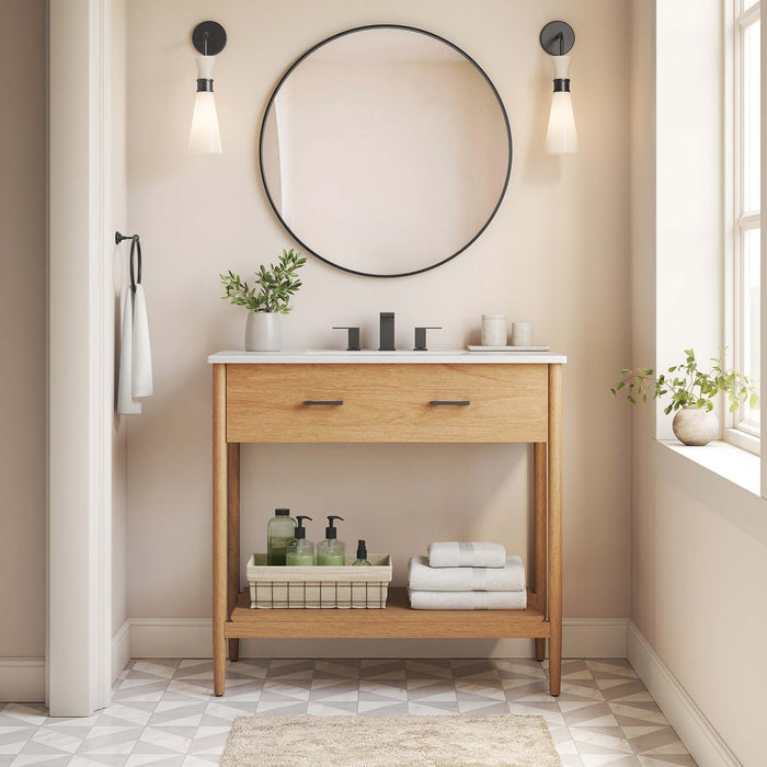 36-Inch Constanza Wood Bathroom Vanity – Modern Cabinet, Sink Not Included