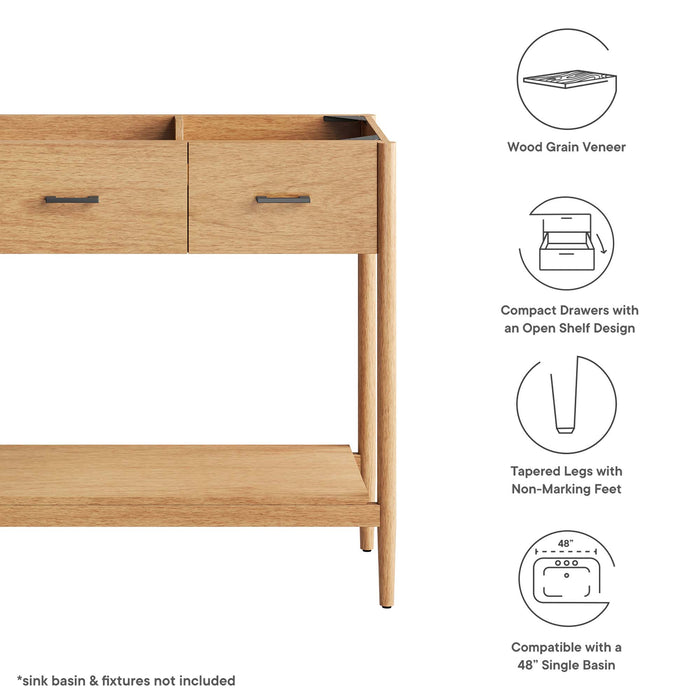 48-Inch Laminate Roanoke Vanity Cabinet – Minimalist Design, Storage Space